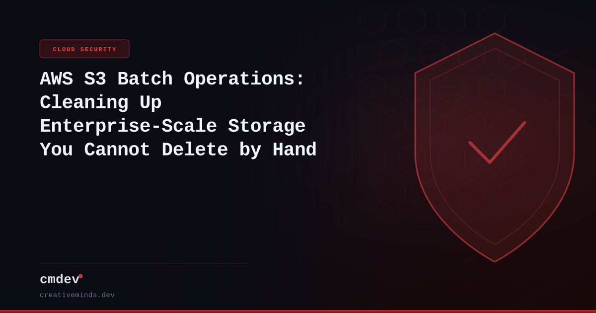 AWS S3 Batch Operations: Cleaning Up Enterprise-Scale Storage You Cannot Delete by Hand