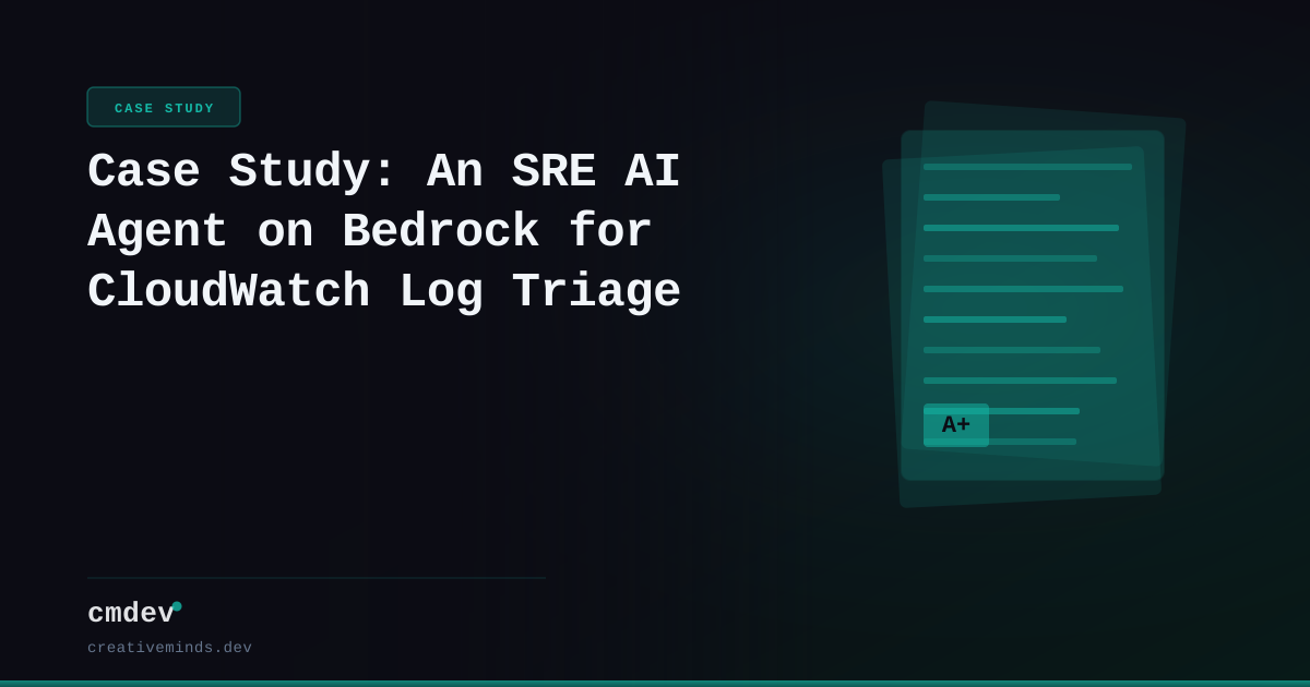 Case Study: An SRE AI Agent on Bedrock for CloudWatch Log Triage